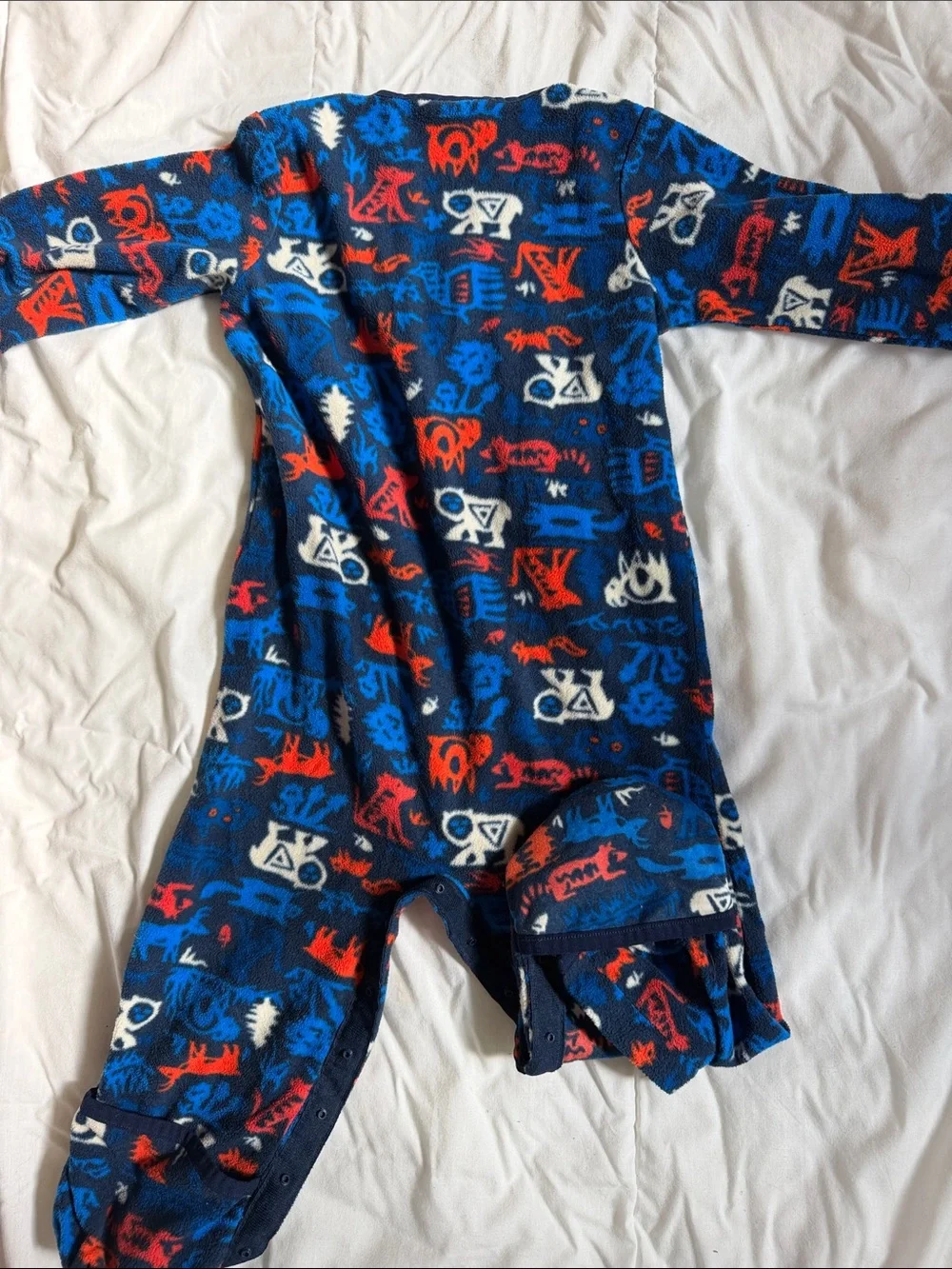 Columbia Navy Infant Fleece One-Piece with Red & Bright Blue Accents